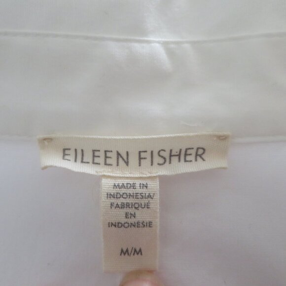 🎉HP🎉Eileen Fisher-Organic Cotton Classic Collar Long Shirt, White, Med., NWOT - Picture 5 of 10